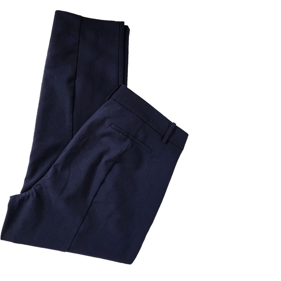 J.Crew Womens Ruby Pants Slim Cropped Size 14 Flat Front Stretch Twill Navy Blue - Picture 3 of 10